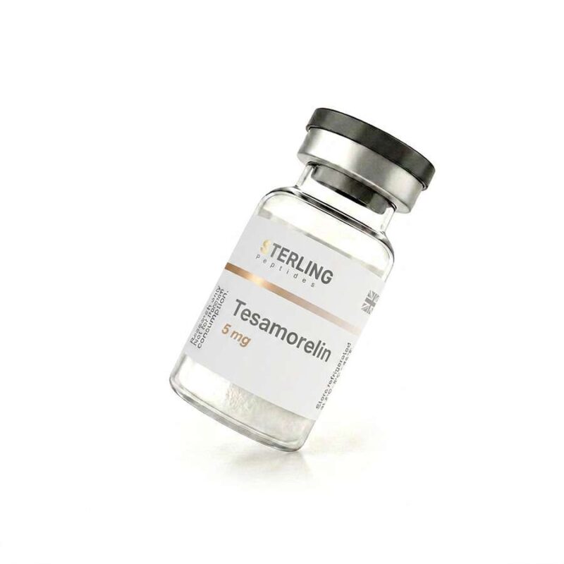sterling-peptides-tesamorelin-5mg-research-peptide-uk.jpg Sterling Peptides Tesamorelin 5mg lyophilised research peptide vial UK