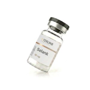Selank 10mg research peptide vial supplied as lyophilised powder